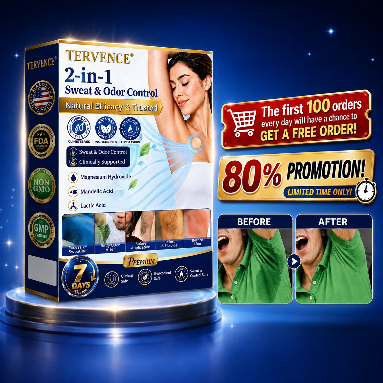 TERVENCE® 2-in-1 Advanced Sweat Control & Deodorant Microneedle Patches