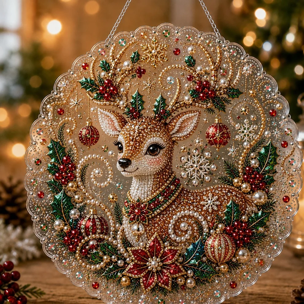 🎄 LAST DAY 49% OFF – ✨ Christmas Pearl Diamond Art Hanging Ornament Kit