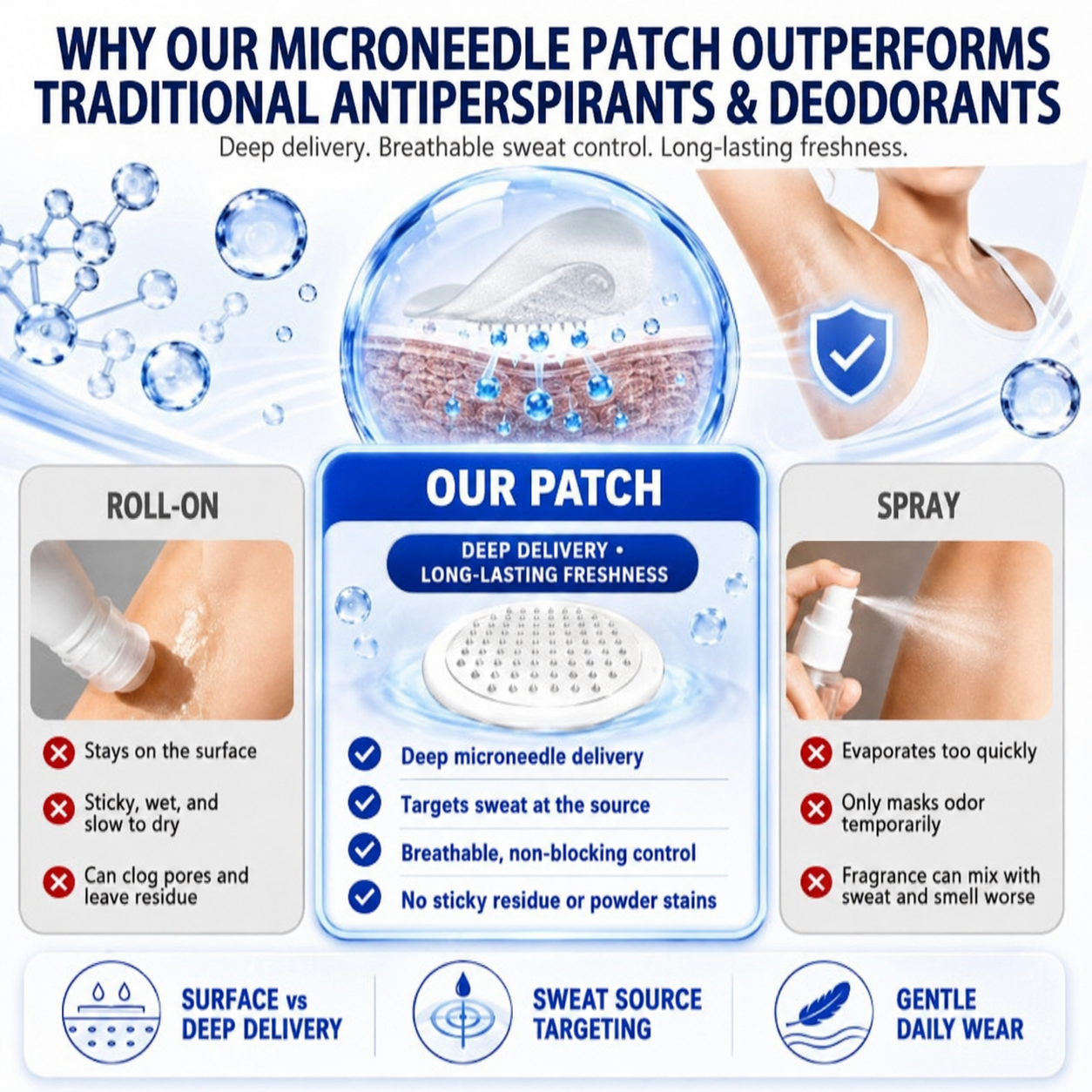 TERVENCE® 2-in-1 Advanced Sweat Control & Deodorant Microneedle Patches