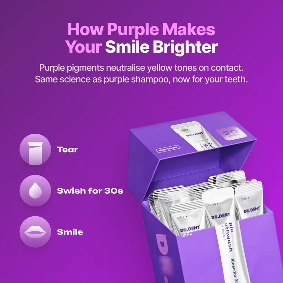 Purple Mouthwash Sachets 20 Pack